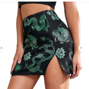 SHEIN Dragon Print Skirt